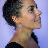 Fishbowl earrings in Blue & Orange