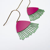 Mini Gum Blossom flower earrings in Raspberry & Sage