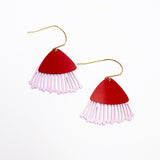 Mini Gum Blossom flower earrings in Red & Pink