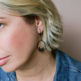 Mini Black Cat earrings in Black