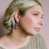 Mini Fishbowl earrings in Blue & Orange