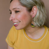 Midi Spotted Pardalote earrings in Black/White/Yellow