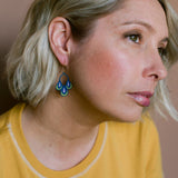 Midi Spring Shape earrings #1 in Navy/Pink/Yellow