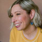 Midi Spring Shape earrings #1 in Navy/Pink/Yellow