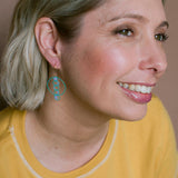 Midi Spring Shape earrings #2 in Mint/Pink