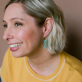 Midi Spring Shape earrings #2 in Mint/Pink