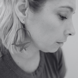 Whale earrings in Black