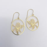 Mini Banksia flower earrings in Gold