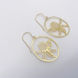 Mini Banksia flower earrings in Gold