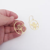 Mini Banksia flower earrings in Gold