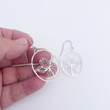 Mini Banksia flower earrings in Silver