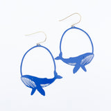 Whale earrings in Blue