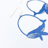 Whale earrings in Blue