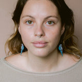 Budgie earrings in Black/Blue/White