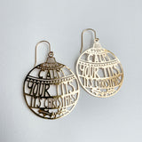 Calm Your Tits Its Christmas earrings in Gold