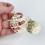 Calm Your Tits Its Christmas earrings in Gold