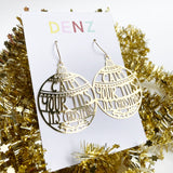 Calm Your Tits Its Christmas earrings in Gold