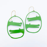 Croc earrings in Green