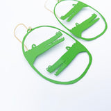 Croc earrings in Green