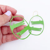 Croc earrings in Green