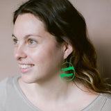 Croc earrings in Green