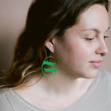 Croc earrings in Green