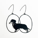 Dachshund earrings in Black