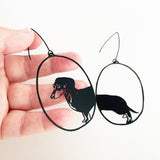 Dachshund earrings in Black