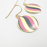 Midi Vintage Bauble #2 earrings in Gold/Pink/Grey