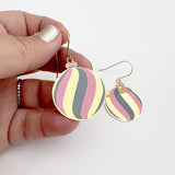 Midi Vintage Bauble #2 earrings in Gold/Pink/Grey