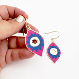 Midi Vintage Bauble #1 earrings in Gold/Pink/Navy