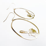 Fairy Wrens earrings in Gold