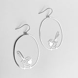 Fairy Wrens earrings in Silver