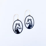Mini Greyhound earrings in Black