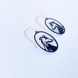 Mini Greyhound earrings in Black