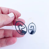 Mini Greyhound earrings in Black