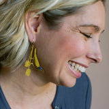 Blue Faced Honeyeater earrings in Honey/Blue/Black
