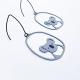 Midi Koala earrings in Grey/Black