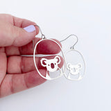 Midi Koala earrings in Silver