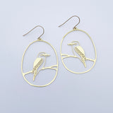 Kookaburra earrings in Gold
