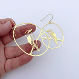 Kookaburra earrings in Gold