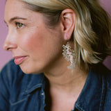 Leafy Seadragon earrings in Silver/Pink