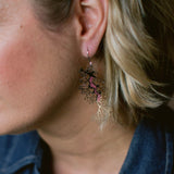 Leafy Seadragon earrings in Silver/Pink