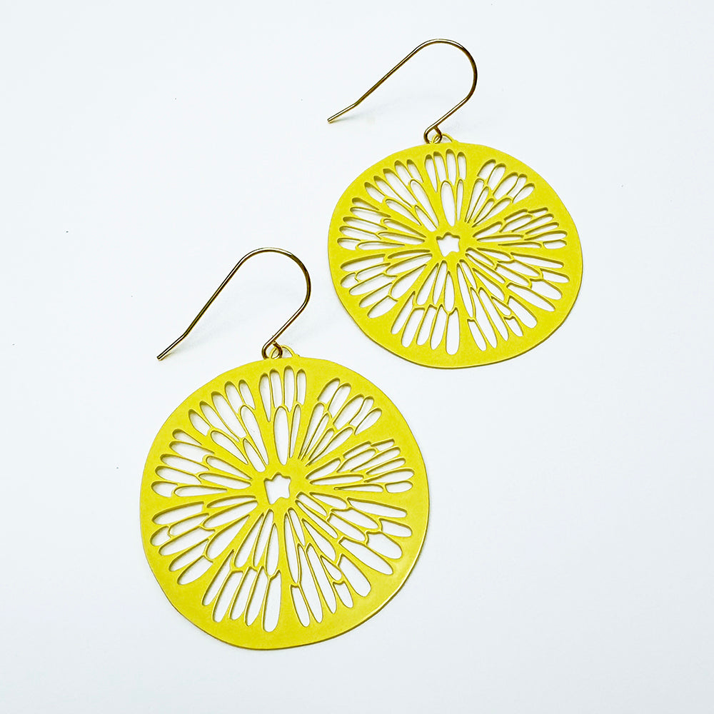 Citrus Slice earrings in Lemon – denzandco - Main Image