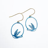 Mini Swallow earrings in Blue
