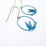 Mini Swallow earrings in Blue