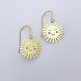 Mini Cheeky Sun earrings in Gold/Pink