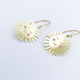 Mini Cheeky Sun earrings in Gold/Pink