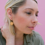 Mini Cheeky Sun earrings in Gold/Pink