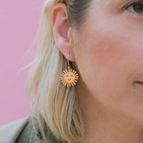 Mini Cheeky Sun earrings in Gold/Pink